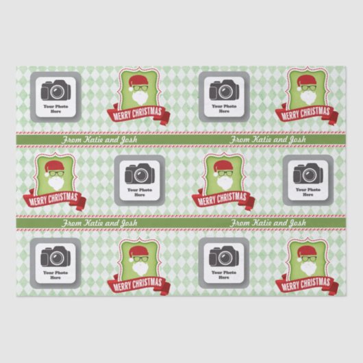 ヒップスターのサンタのティッシュペーパー 薄葉紙 (正面)