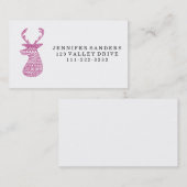 ヒップスターのシカの種族のプリント-ピンク 名刺 (正面/裏面)