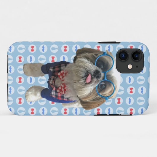 ヒップスターのシーズー(犬)のTzu犬 Case-Mate iPhoneケース (裏面(横))