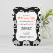 ヒップスターのスカルのハローウィンパーティの招待状 招待状 (スタンド正面)