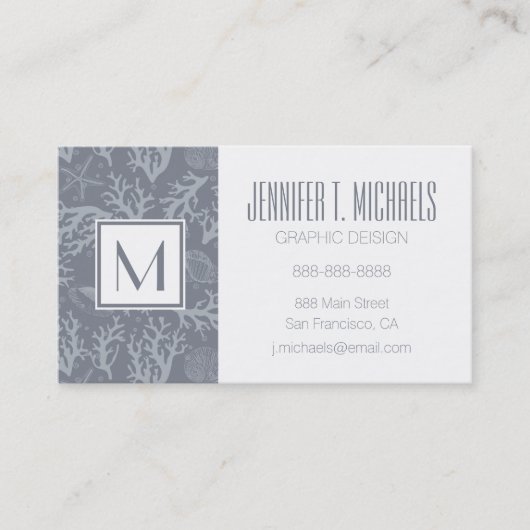 ヒップスターのスタイルの珊瑚礁 名刺 (正面)