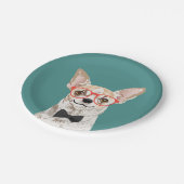 ヒップスターのチワワの紙皿のパーティー ペーパープレート (アングル)