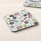 ヒップスターのテーマのコルクのコースター コースター (左側)