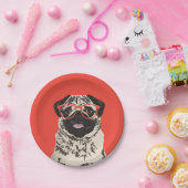 ヒップスターのパグの紙皿 ペーパープレート (パーティー)