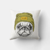 ヒップスターのパグ|それはクールです クッション (裏面)