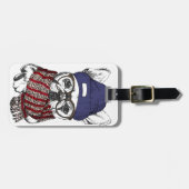 ヒップスターのフレンチブルドッグ|はあなたの名前を加えます ラゲッジタグ (正面横)