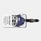 ヒップスターのフレンチブルドッグ|はあなたの名前を加えます ラゲッジタグ (裏面横)