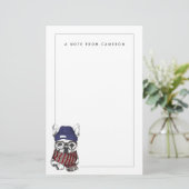 ヒップスターのフレンチブルドッグ|はあなたの名前を加えます 便箋 (スタンド正面)