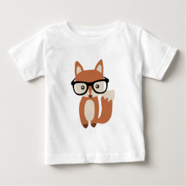 ヒップスターのベビーのキツネw/Glasses ベビーTシャツ