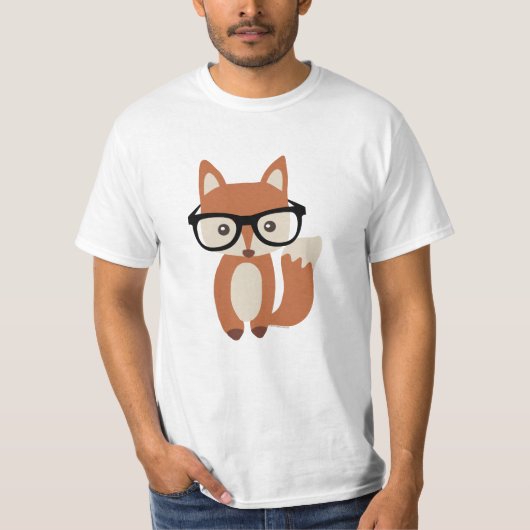 ヒップスターのベビーのキツネw/Glasses Tシャツ (正面)