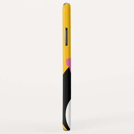 ヒップスターのペンギン-かわいい漫画の黄色のピンク Case-Mate iPhoneケース (裏面/右)