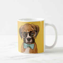 ヒップスターのボクサーの子犬 コーヒーマグカップ