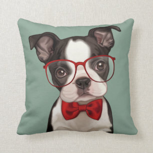 ヒップスターのボストンテリア クッション