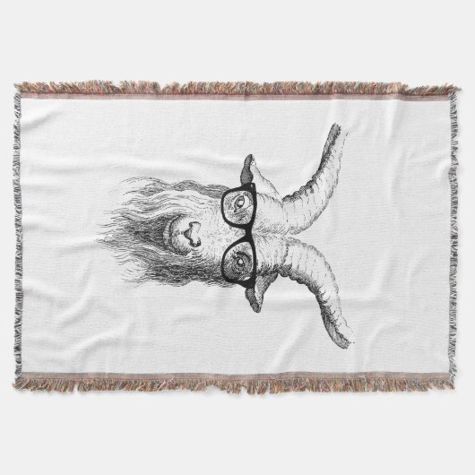 ヒップスターのヤギ スローブランケット (正面)
