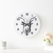 ヒップスターのヤギ ラージ壁時計 (ホーム)