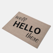 ヒップスターのユーモアを言う井戸のこんにちはそこにおもしろいな引用文 ドアマット (アングル)