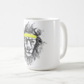 ヒップスターのライオン コーヒーマグカップ (正面右)