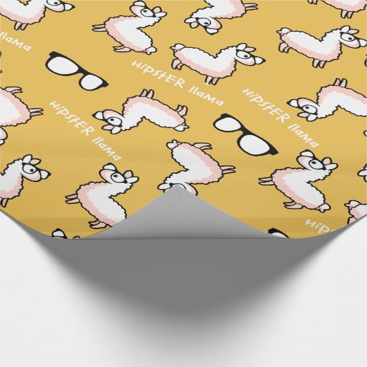ヒップスターのラマの狂気 ラッピングペーパー (角)