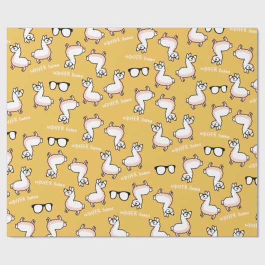ヒップスターのラマの狂気 ラッピングペーパー (フラット)