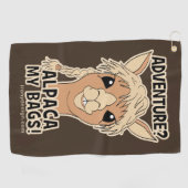 ヒップスターの冒険のアルパカ私のバッグのしゃれ ゴルフタオル (横)