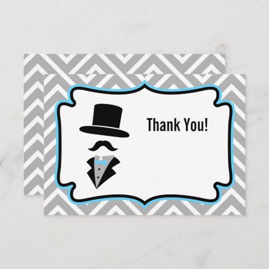 ヒップスターの口ひげの小さい人はノート感謝していしています ノートカード (正面/裏面)