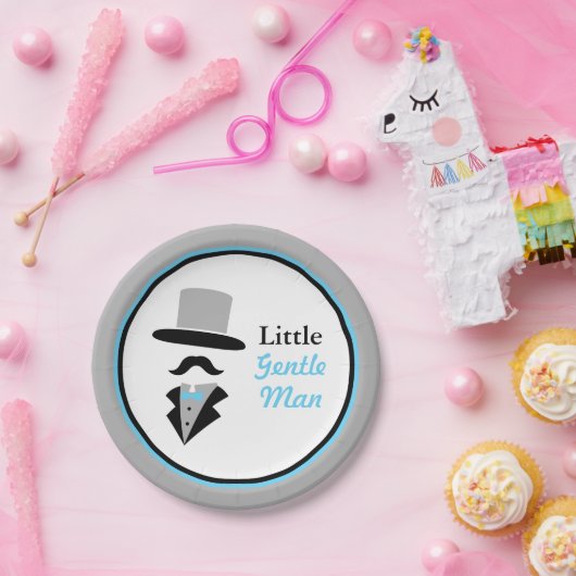 ヒップスターの口ひげの紳士の男の赤ちゃんのシャワー ペーパープレート (パーティー)