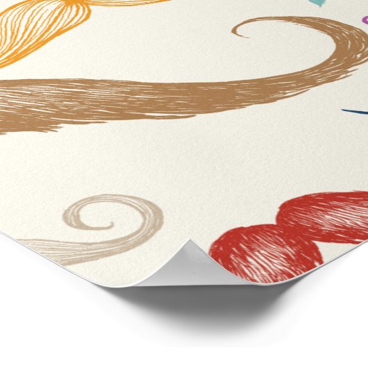 ヒップスターの口ひげ模様のポスター ポスター (角)