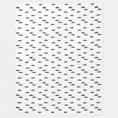 ヒップスターの口ひげ黒の任意のカスタム色 フリースブランケット (正面)