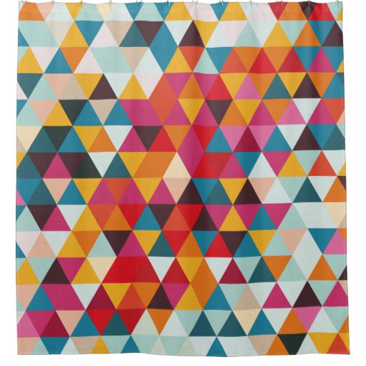 ヒップスターの幾何学的な三角形パターン-夏色 シャワーカーテン (正面)