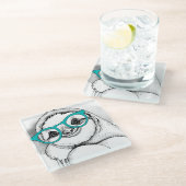 ヒップスターの怠惰 ガラスコースター (アングル)