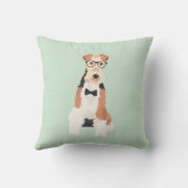 ヒップスターの愛犬家のためのクールなフォックステリア犬ワイヤー犬 クッション (裏面)