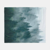 ヒップスターの森に覆われた霧の多いヴィンテージ フリースブランケット (正面(横))