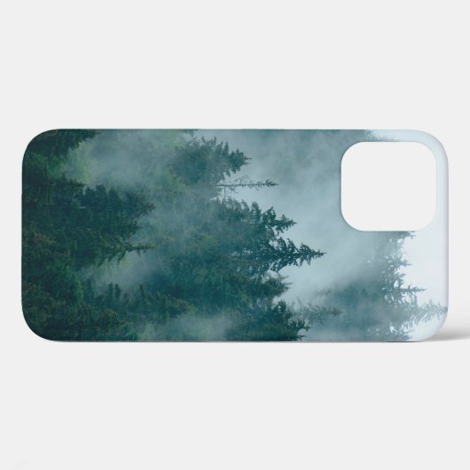 ヒップスターの森に覆われた霧の多いヴィンテージ Case-Mate iPhoneケース (裏面 (横))