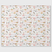 ヒップスターの水彩画の矢及び羽 ラッピングペーパー (フラット)