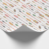 ヒップスターの水彩画の矢及び羽 ラッピングペーパー (角)