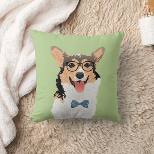 ヒップスターの甘く黒いタンの白いペンブロークのウェルシュコーギー クッション (ブランケット)