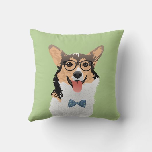 ヒップスターの甘く黒いタンの白いペンブロークのウェルシュコーギー クッション (裏面)