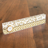 ヒップスターの粋ないかりのシェブロンのグリッターの写真のプリント デスクネームプレート (側面)