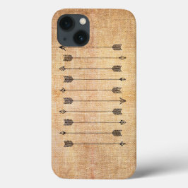 ヒップスターの素朴なリネンの矢印 iPhone 13ケース