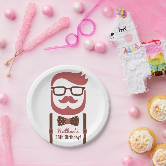 ヒップスターの紳士の人の誕生会の供給 ペーパープレート (パーティー)