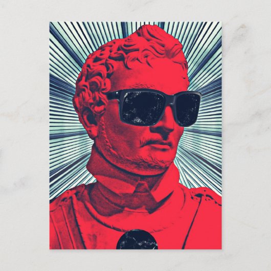 ヒップスターの赤い像 ポストカード (正面)