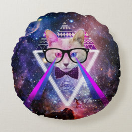 ヒップスターの銀河系猫 ラウンドクッション