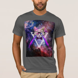 ヒップスターの銀河系猫 Tシャツ