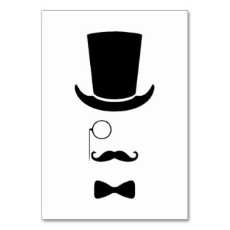 ヒップスターの顔のテーブルカード テーブルナンバー