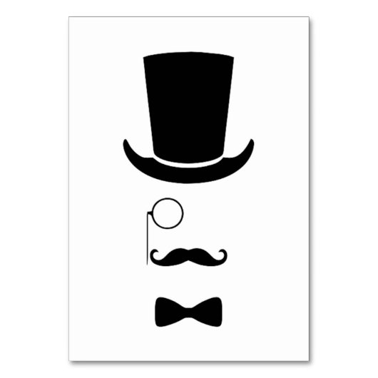 ヒップスターの顔のテーブルカード テーブルナンバー (正面)