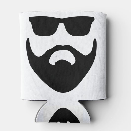 ヒップスターの髭とサングラス 缶クーラー (裏面)