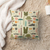 ヒップスターの髭のヴィンテージのおもしろいのシックなおもしろいパターン紳士 クッション (ブランケット)