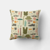 ヒップスターの髭のヴィンテージのおもしろいのシックなおもしろいパターン紳士 クッション (裏面)