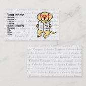 ヒップスターの黄色いラブラドールの子犬 名刺 (正面/裏面)