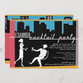 ヒップスターの60年代のカクテルのパーティの招待状 招待状 (正面/裏面)